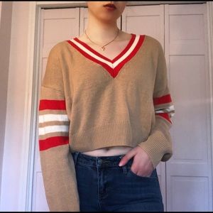 Urban Outfitters Cropped Collegiate Style Sweater